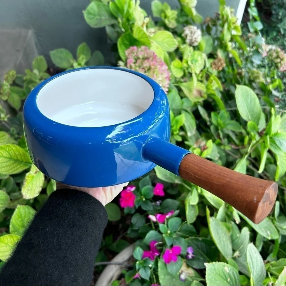 Dansk Kobenstyle Blue Enamel Sauce Pan Fondue Pot Made in France NO LID